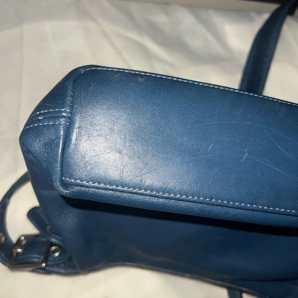 COACH 9136 LEGACY Blue GLOVE LEATHER S ZIPPERED MESSENGER CROSS-BODY - Picture 4 of 9